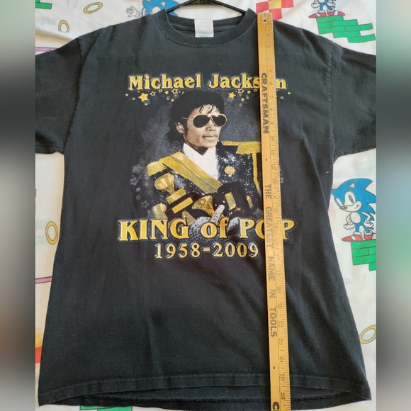 2009 memorial Michael Jackson t-shirt glitter print size medium - Picture 4 of 5